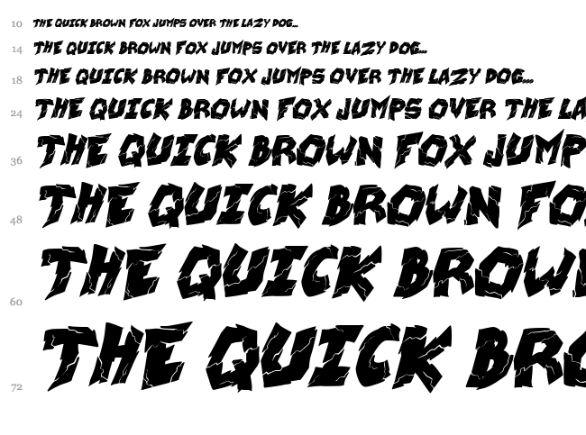 Wrecking Krew font waterfall